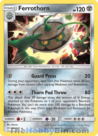 Ferrothorn #103/181 Rare - Team Up Pokemon card