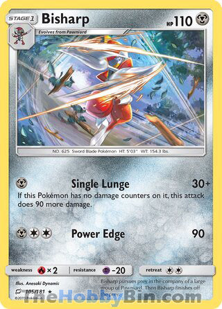 Bisharp #105/181 Rare - Team Up Pokemon card