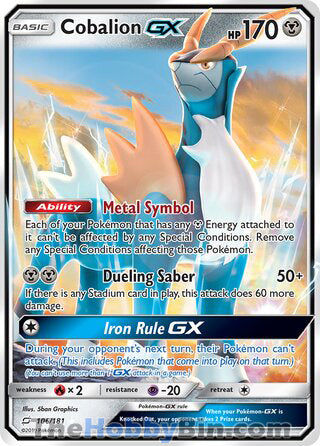 Cobalion GX Team Up Ultra Rare #106/181