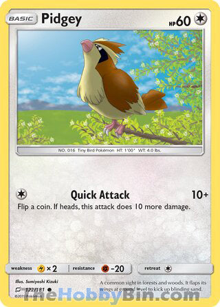 Pidgey #122/181 Common - Team Up Pokemon card