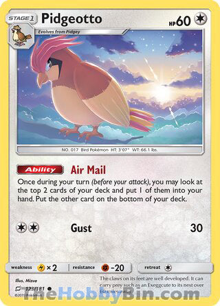 Pidgeotto #123/181 Common - Team Up Pokemon card