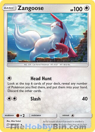 Zangoose #132/181 Holo Rare - Team Up Pokemon card
