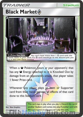 Black Market Prism Star #134/181 Prism Rare - Team Up Pokemon card