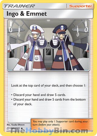 Ingo & Emmet #144/181 Uncommon - Team Up Pokemon card