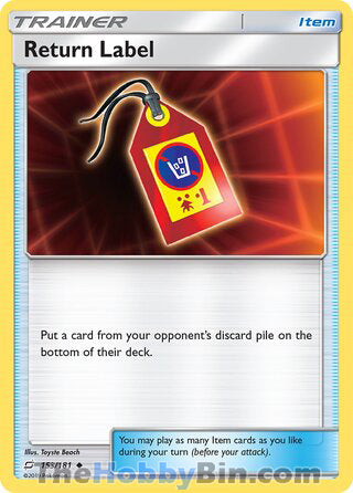 Return Label #153/181 Uncommon - Team Up Pokemon card