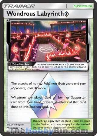 Wondrous Labyrinth Prism Star #158/181 Prism Rare - Team Up Pokemon card