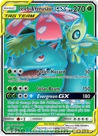 Celebi & Venusaur GX #159/181 Ultra Rare - Team Up Pokemon card