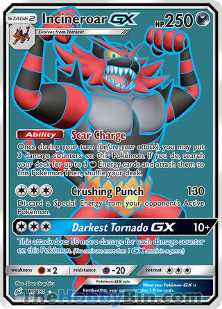 Incineroar GX #167/181 Ultra Rare - Team Up Pokemon card