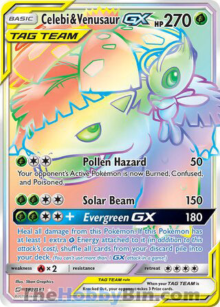 Celebi & Venusaur GX #182/181 Secret Rare - Team Up Pokemon card