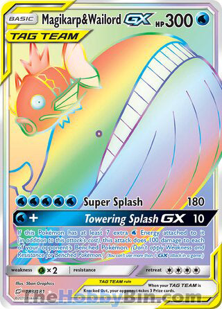 Magikarp & Wailord GX #183/181 Secret Rare - Team Up Pokemon card