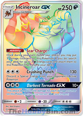 Incineroar GX #188/181 Secret Rare - Team Up Pokemon card
