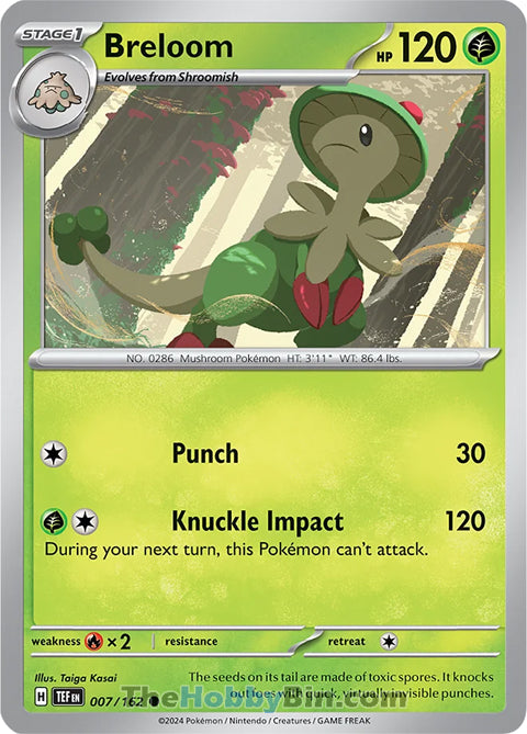 Breloom #7/162 Common - Temporal Forces Pokemon card