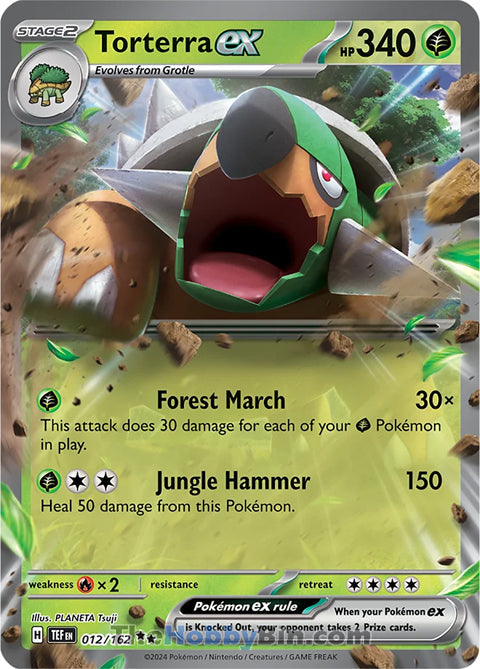 Torterra ex #12/162 Double Rare - Temporal Forces Pokemon card