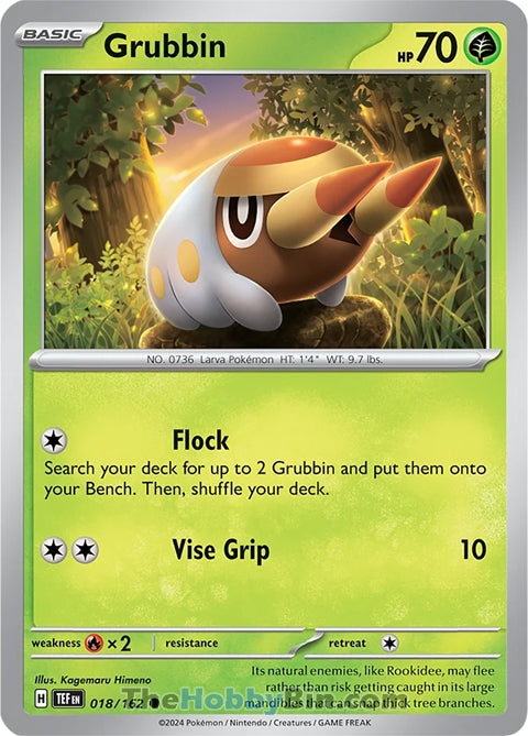 Grubbin #18/162 Common - Temporal Forces Pokemon card