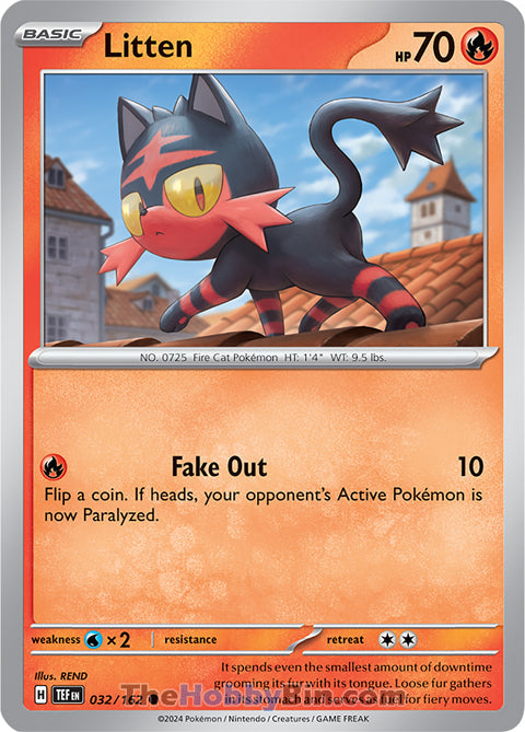 Litten #32/162 Common - Temporal Forces Pokemon card