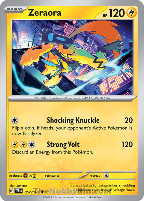Zeraora #57/162 Uncommon - Temporal Forces Pokemon card