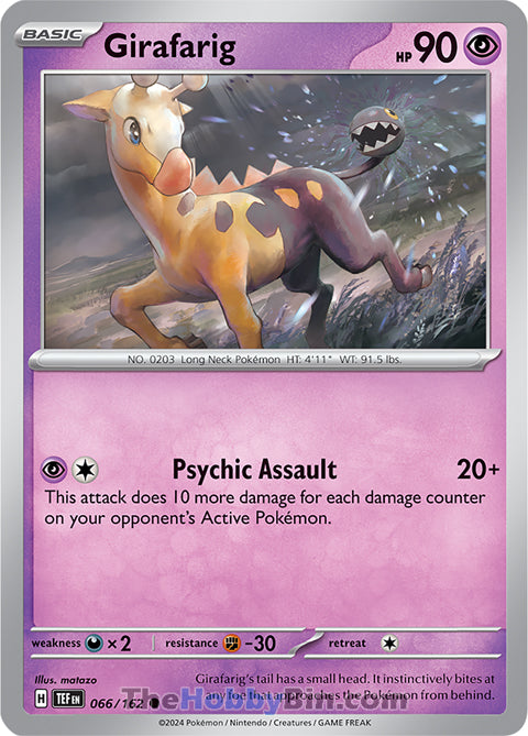 Girafarig #66/162 Common - Temporal Forces Pokemon card