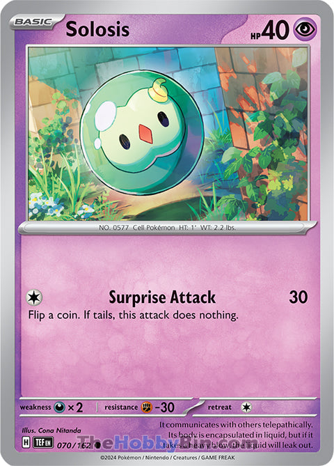 Solosis #70/162 Common - Temporal Forces Pokemon card