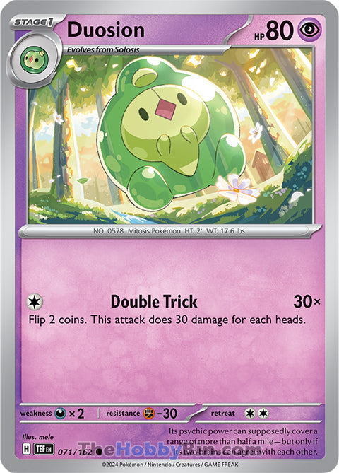 Duosion #71/162 Common - Temporal Forces Pokemon card