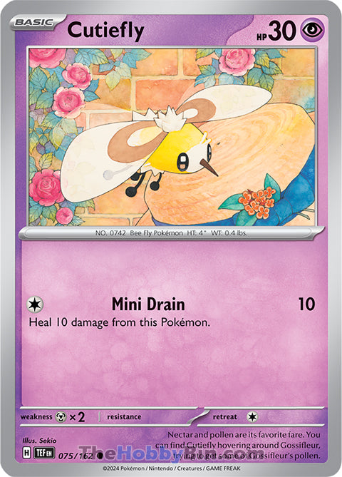 Cutiefly #75/162 Common - Temporal Forces Pokemon card