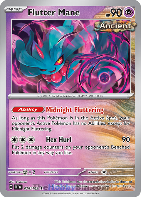 Flutter Mane #78/162 Rare - Temporal Forces Pokemon card