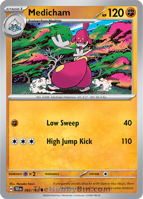 Medicham #83/162 Common - Temporal Forces Pokemon card