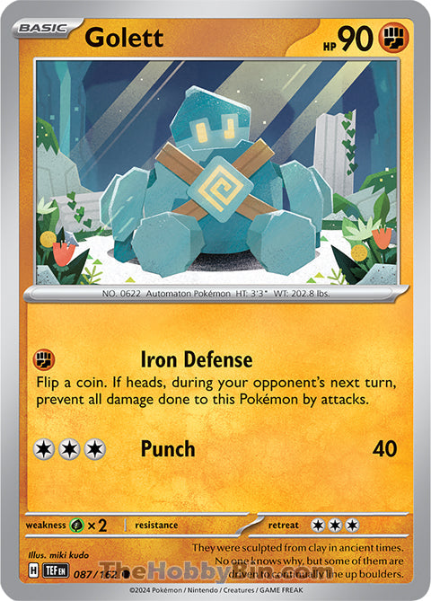 Golett #87/162 Common - Temporal Forces Pokemon card