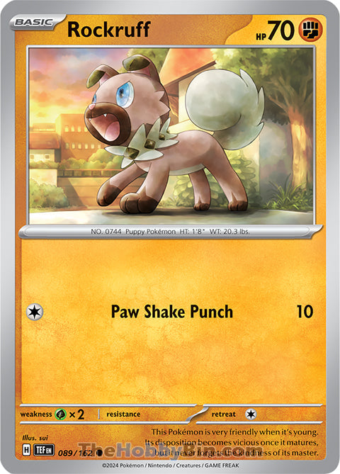 Rockruff #89/162 Common - Temporal Forces Pokemon card