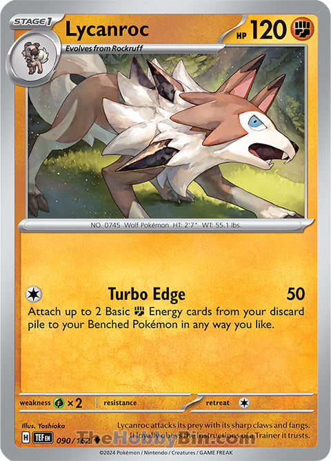 Lycanroc #90/162 Uncommon - Temporal Forces Pokemon card