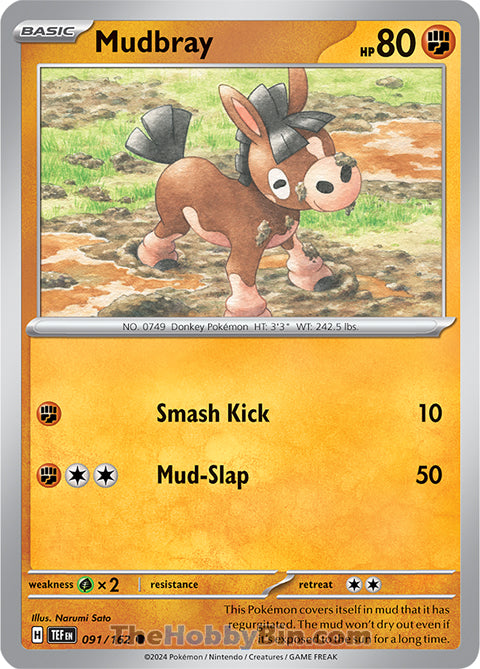 Mudbray #91/162 Common - Temporal Forces Pokemon card