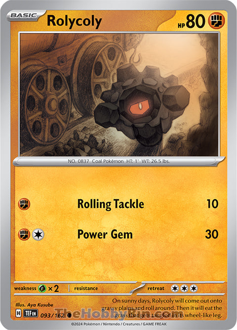Rolycoly #93/162 Common - Temporal Forces Pokemon card