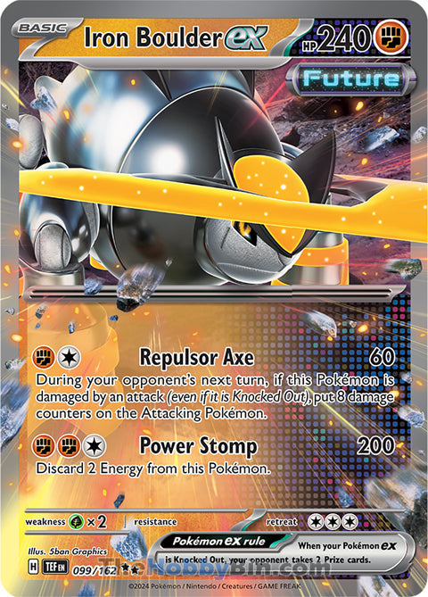 Iron Boulder ex #99/162 Double Rare - Temporal Forces Pokemon card