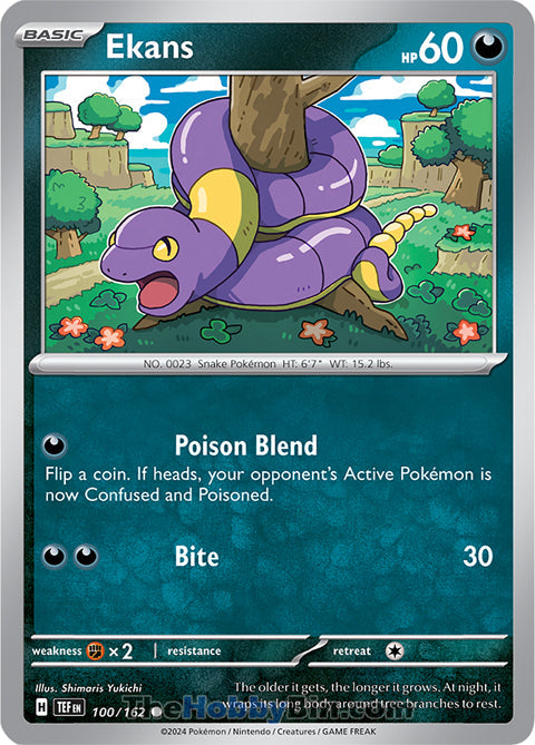 Ekans #100/162 Common - Temporal Forces Pokemon card