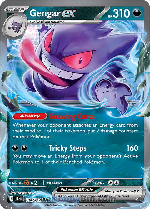 Gengar ex #104/162 Double Rare - Temporal Forces Pokemon card