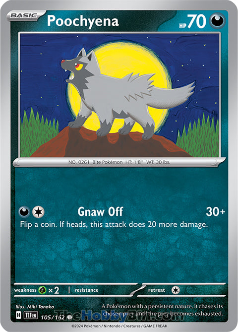 Poochyena #105/162 Common - Temporal Forces Pokemon card