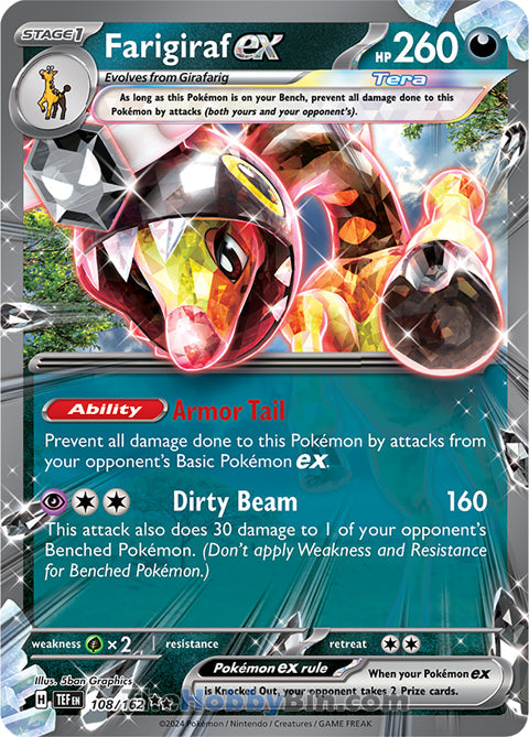 Farigiraf ex #108/162 Double Rare - Temporal Forces Pokemon card
