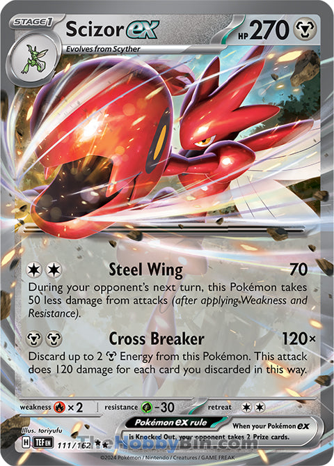 Scizor ex #111/162 Double Rare - Temporal Forces Pokemon card