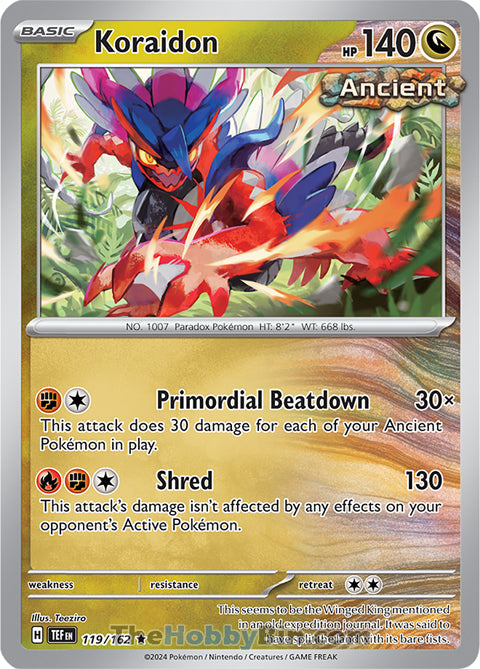 Koraidon #119/162 Rare - Temporal Forces Pokemon card