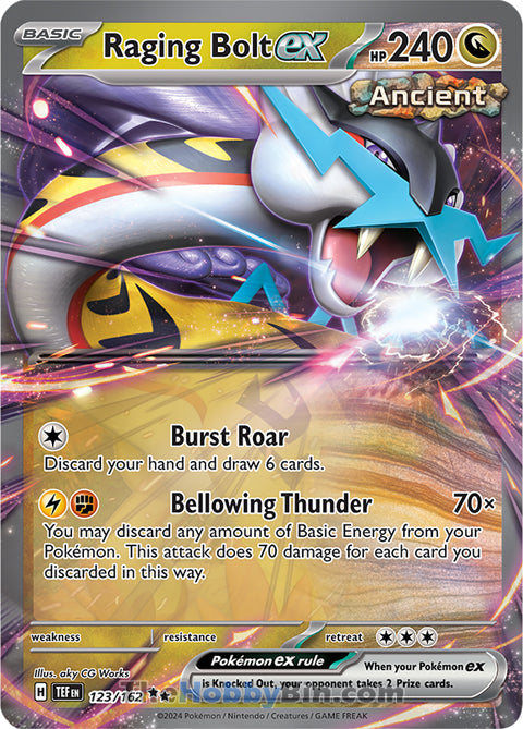 Raging Bolt ex #123/162 Double Rare - Temporal Forces Pokemon card