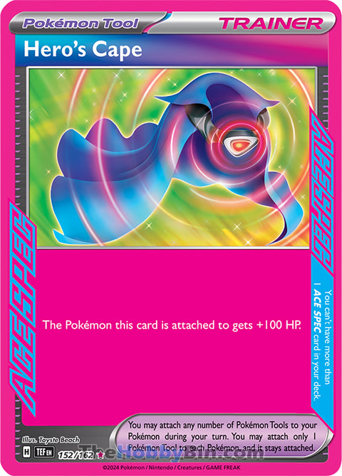 Hero's Cape #152/162 ACE SPEC Rare - Temporal Forces Pokemon card
