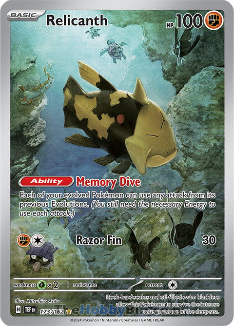 Relicanth #173/162 Illustration Rare - Temporal Forces Pokemon card