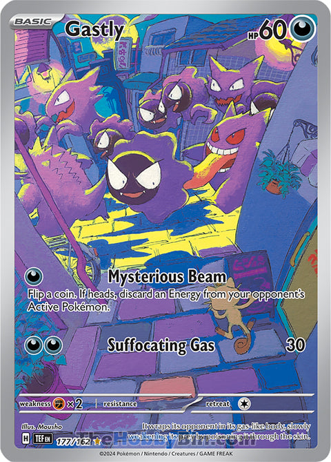 0177 Gastly Illustration Rare Temporal Forces