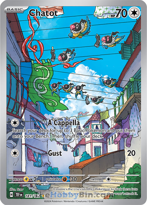 Chatot #181/162 Illustration Rare - Temporal Forces Pokemon card