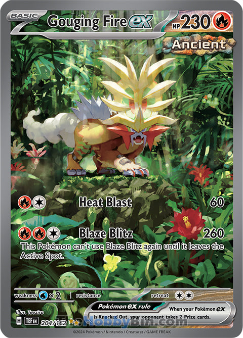 Gouging Fire ex #204/162 Special Illustration Rare - Temporal Forces Pokemon card