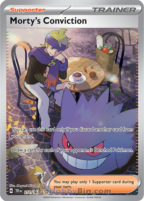 Morty's Conviction #211/162 Special Illustration Rare - Temporal Forces Pokemon card