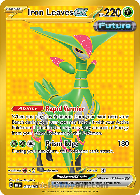 Iron Leaves ex #213/162 Hyper Rare - Temporal Forces Pokemon card