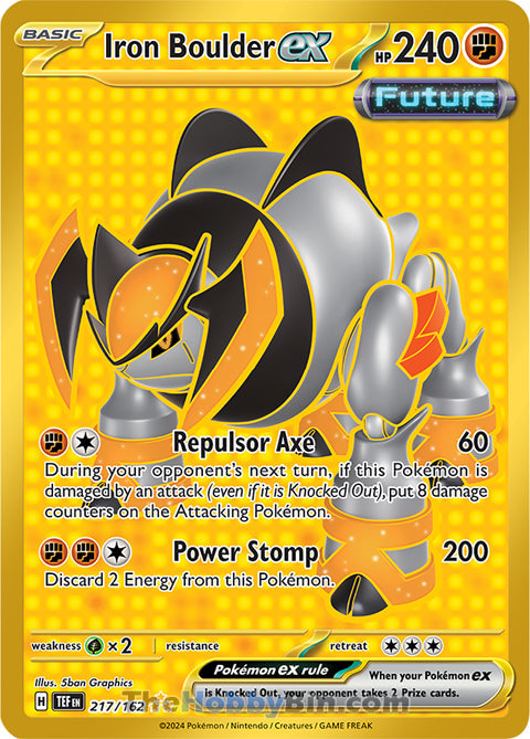 Iron Boulder ex #217/162 Hyper Rare - Temporal Forces Pokemon card