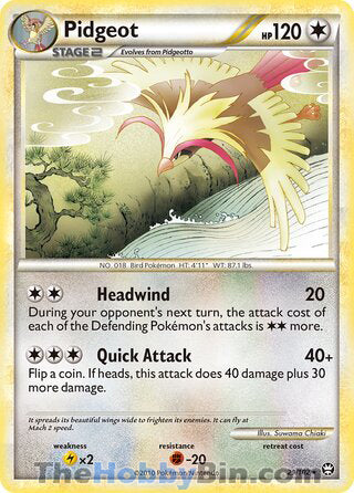 Pidgeot #29/102 Rare - Triumphant Pokemon card
