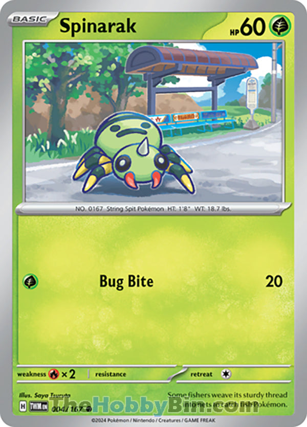 Spinarak #4/167 Common - Twilight Masquerade Pokemon card