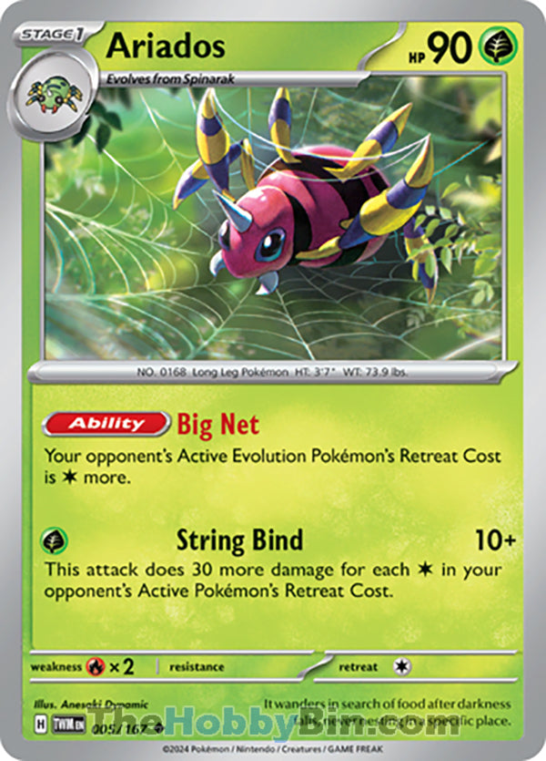 Ariados #5/167 Uncommon - Twilight Masquerade Pokemon card